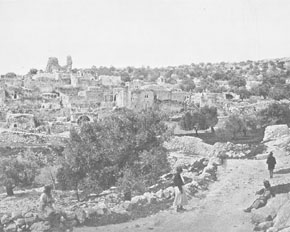 (Mark 14:3) Ruinerna av Betania och vägen mellan Jerusalem och Jeriko. Foto från 1894.