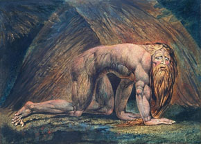 (Dan 4:30) Nebukadnessars galenskap, målning av William Blake (1795).